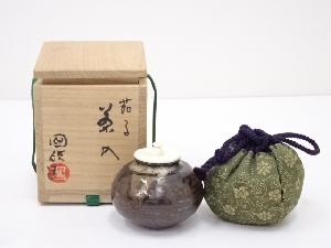 京焼　国領寿人造　茄子茶入　□z